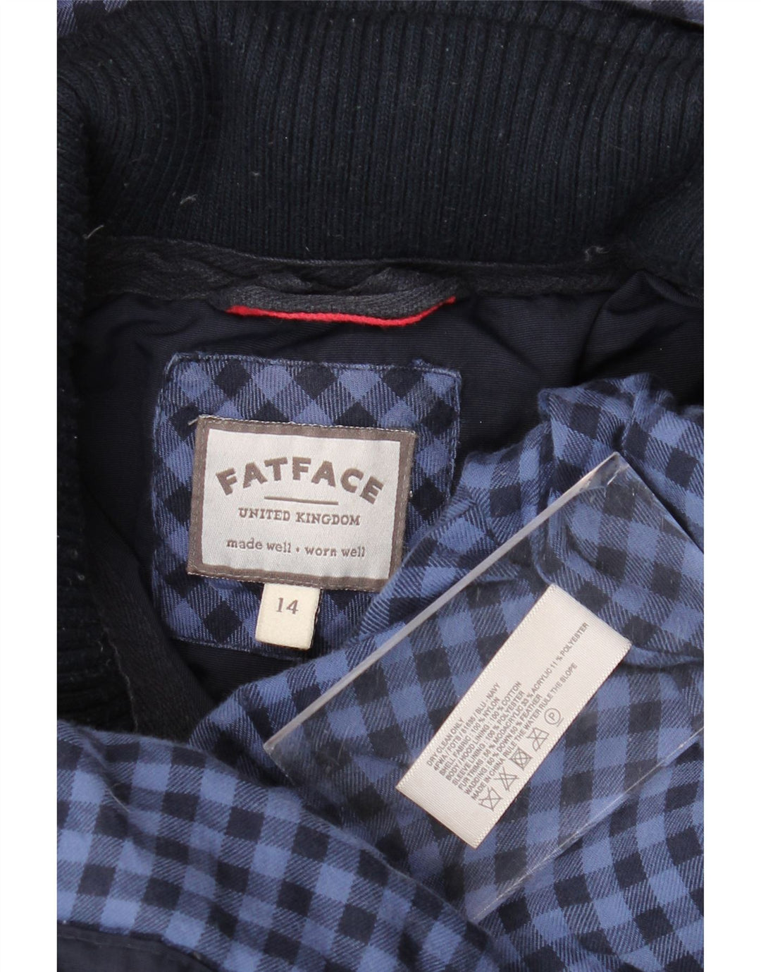 Giacca Parka con cappuccio da donna Fat Face UK 14 Nylon medio blu navy