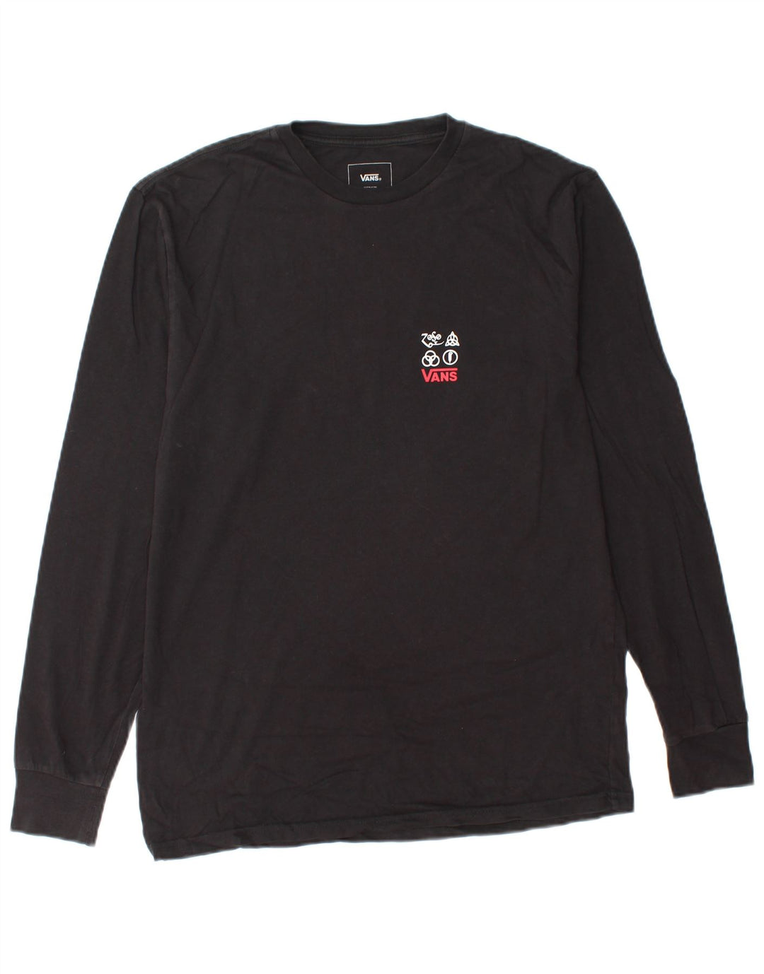 VANS Top grafico da uomo con vestibilità classica, manica lunga, cotone nero medio