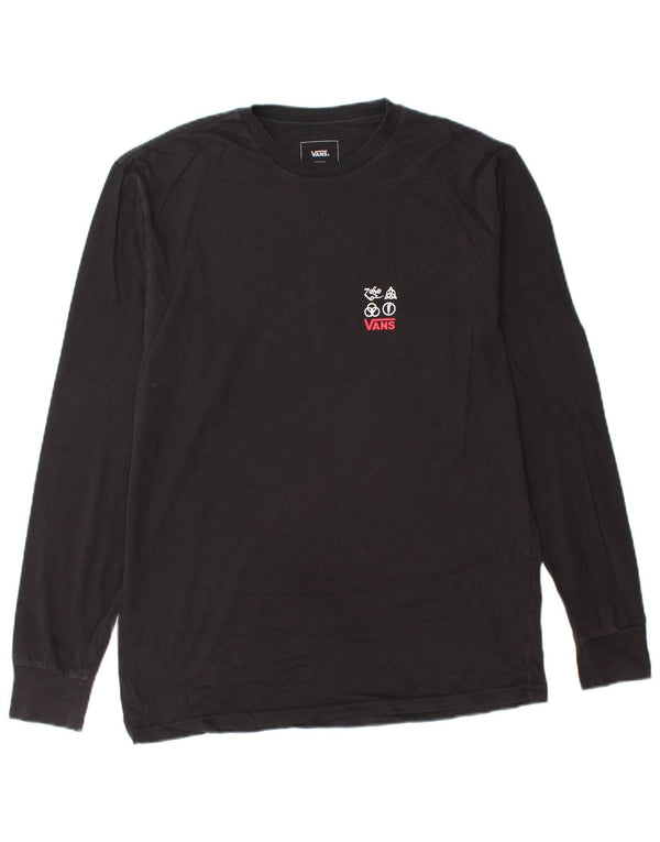 VANS Top grafico da uomo con vestibilità classica, manica lunga, cotone nero medio