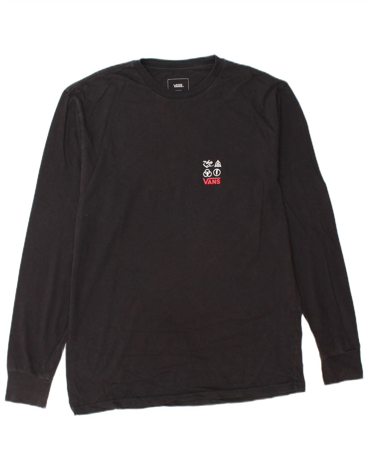 VANS Top grafico da uomo con vestibilità classica, manica lunga, cotone nero medio