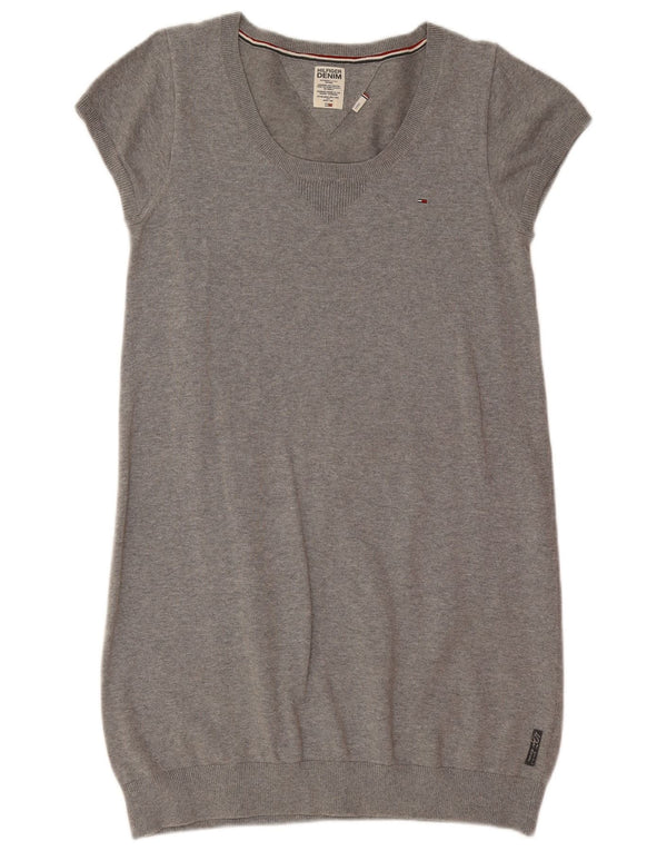 Abito maglione da donna Tommy Hilfiger UK 14 grande cotone grigio