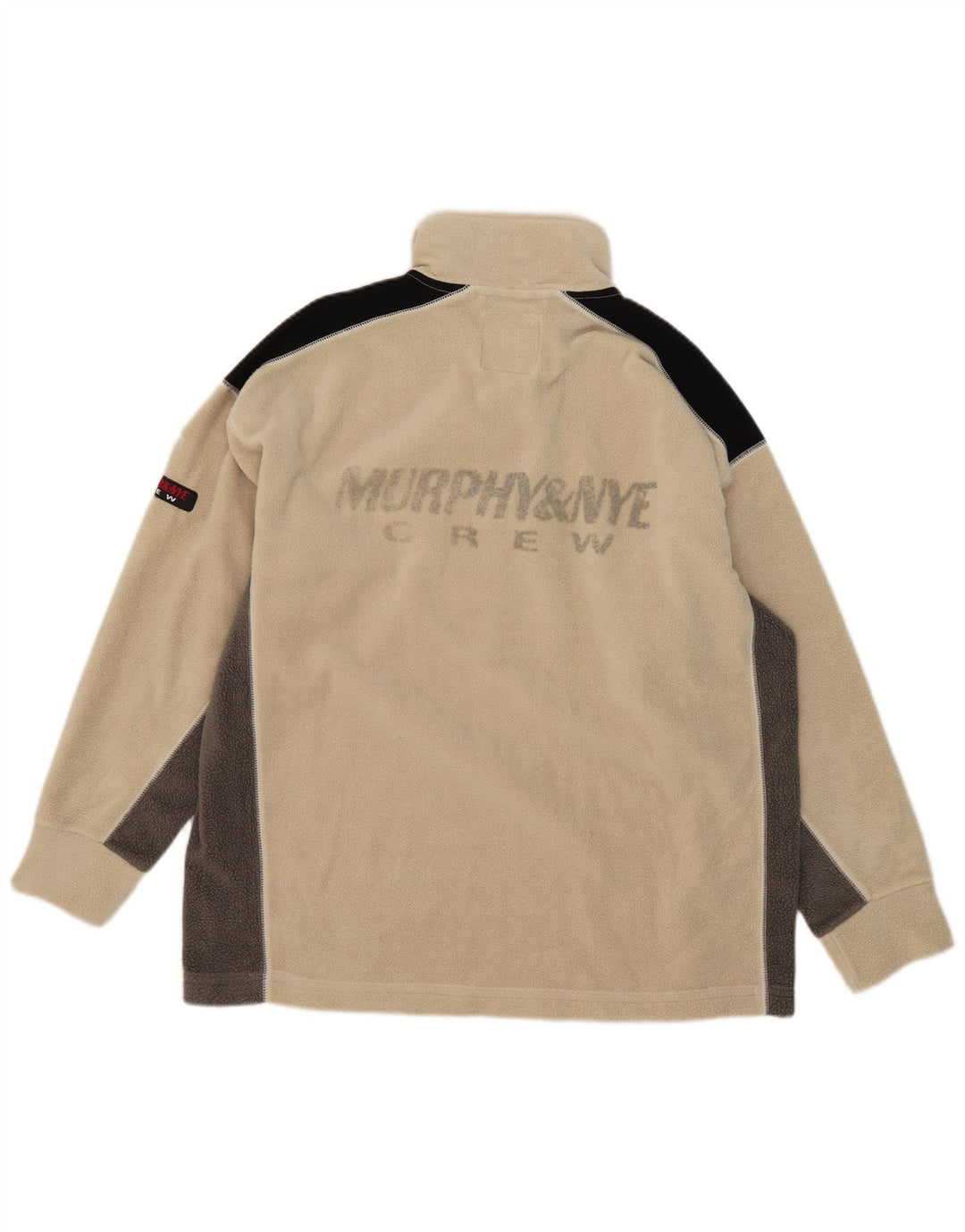 Maglione in pile da uomo con zip e collo Murphy & Nye, grande, in poliestere color block beige