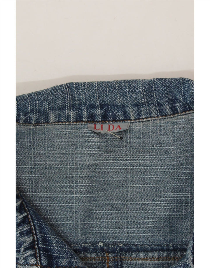 VINTAGE Womens Denim Jacket UK 10 Small Blue Cotton Vintage Vintage and Second-Hand Vintage from Messina Hembry 