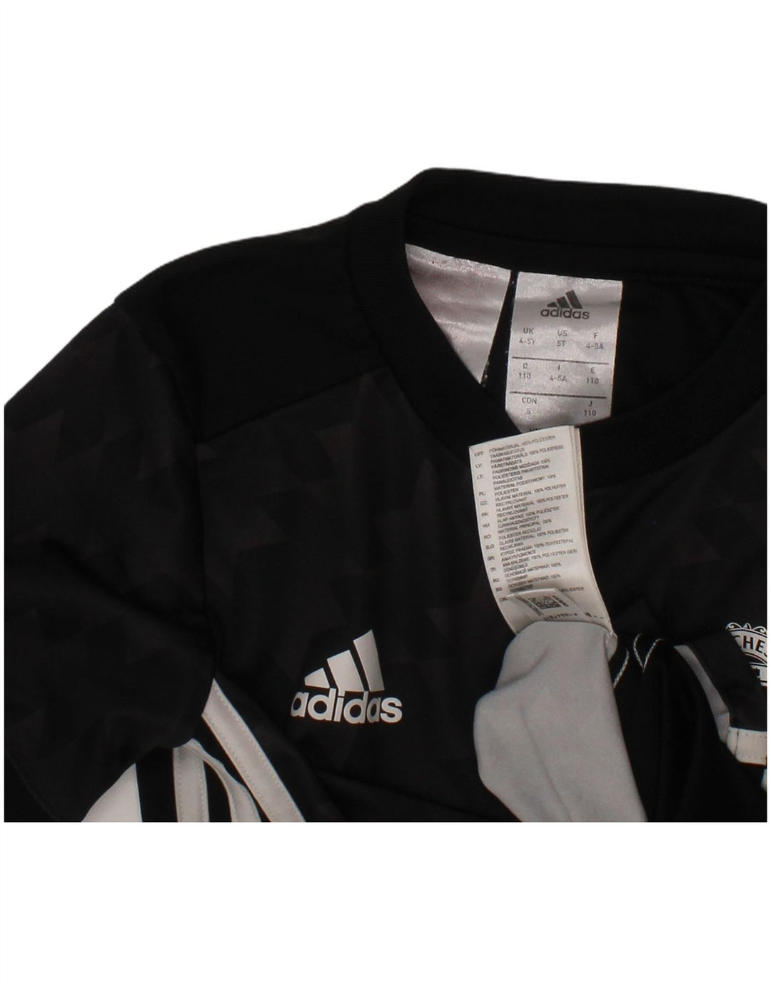 Maglietta ADIDAS da bambino con grafica Manchester United, 4-5 anni, nera