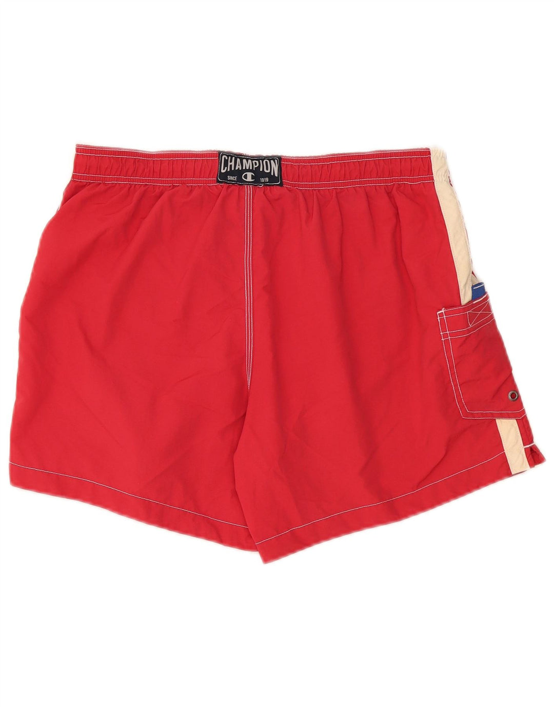 Pantaloncini da bagno da uomo Champion grandi rossi in poliestere