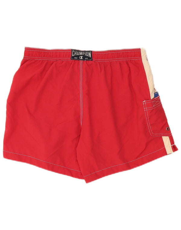 Pantaloncini da bagno da uomo Champion grandi rossi in poliestere