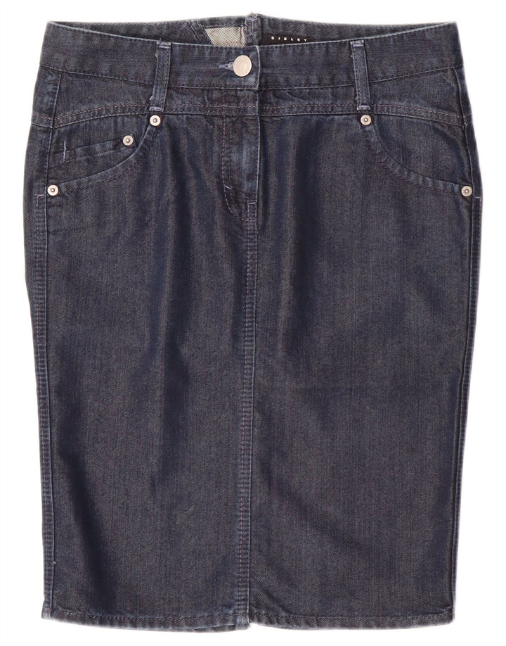 Gonna in denim da donna Sisley IT 40 Small W30 Blu Navy Cotone