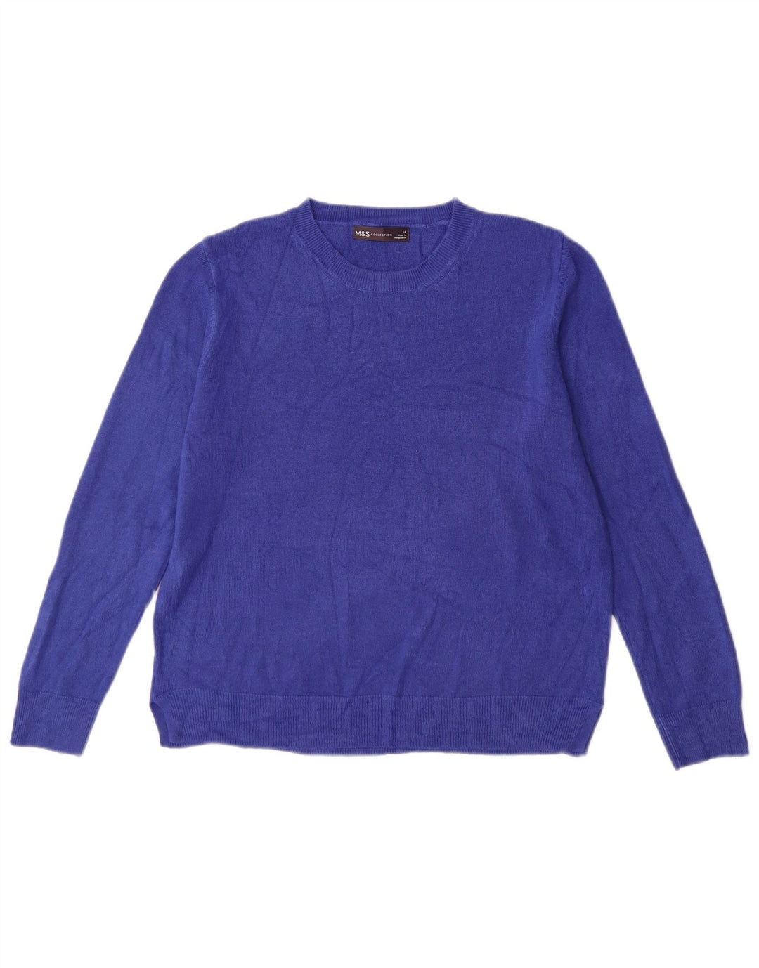 Maglione maglione girocollo da donna Marks & Spencer UK 14 Blu medio
