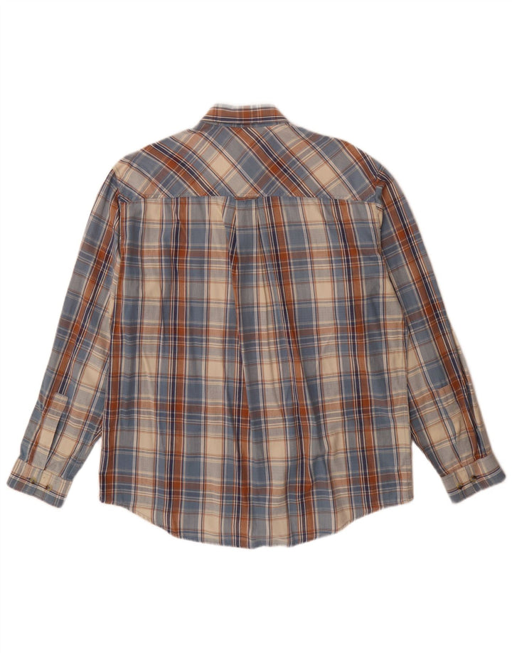 Camicia da uomo Marlboro Classics in cotone a quadri blu medio