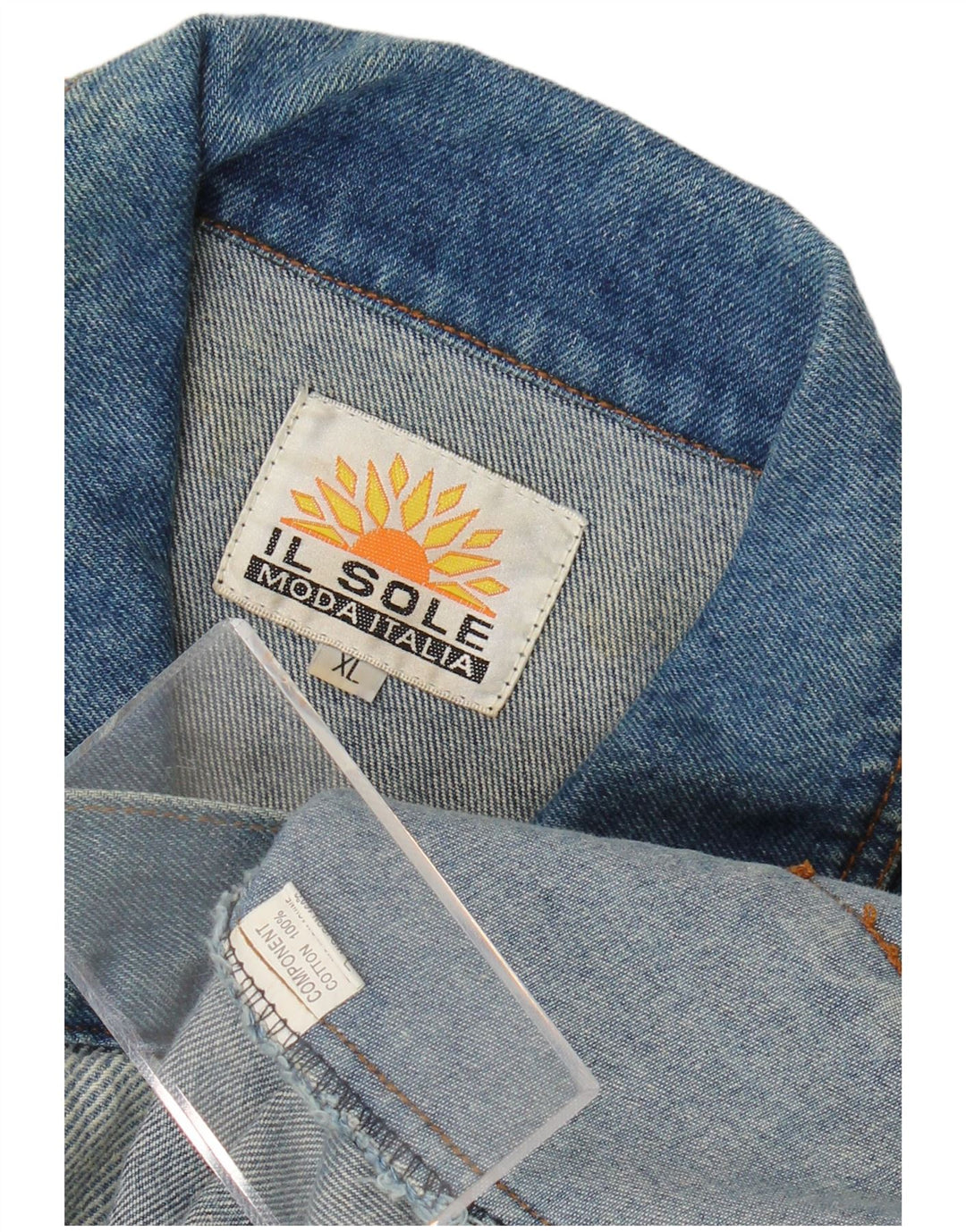 Giacca di jeans vintage da uomo UK 42 XL in cotone blu classico