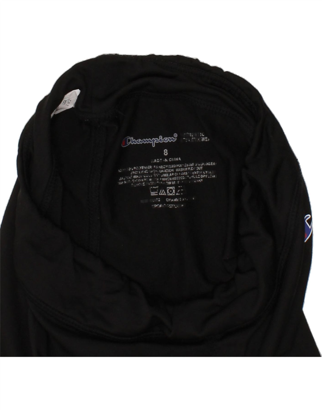 CHAMPION Girls Graphic Leggings 7-8 Years Black Polyester Vintage Champion and Second-Hand Champion from Messina Hembry 