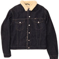 RIFLE Giacca da donna in denim sherpa UK 16 grande cotone blu navy