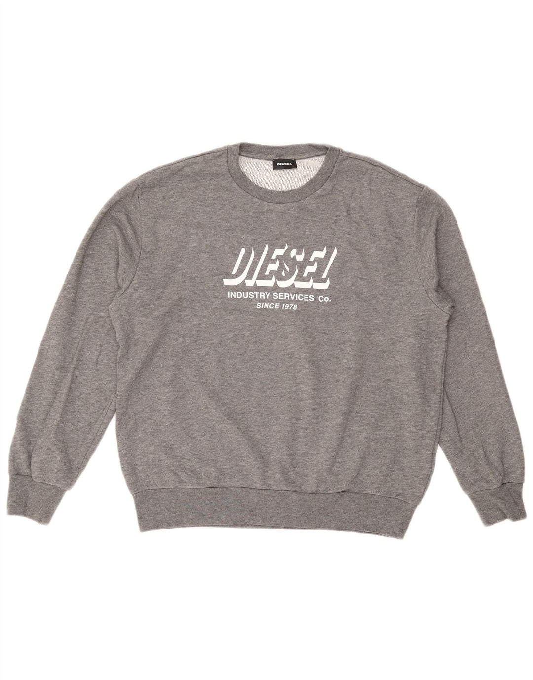 DIESEL Boys Graphic Sweatshirt Jumper 15-16 Years Grey Cotton