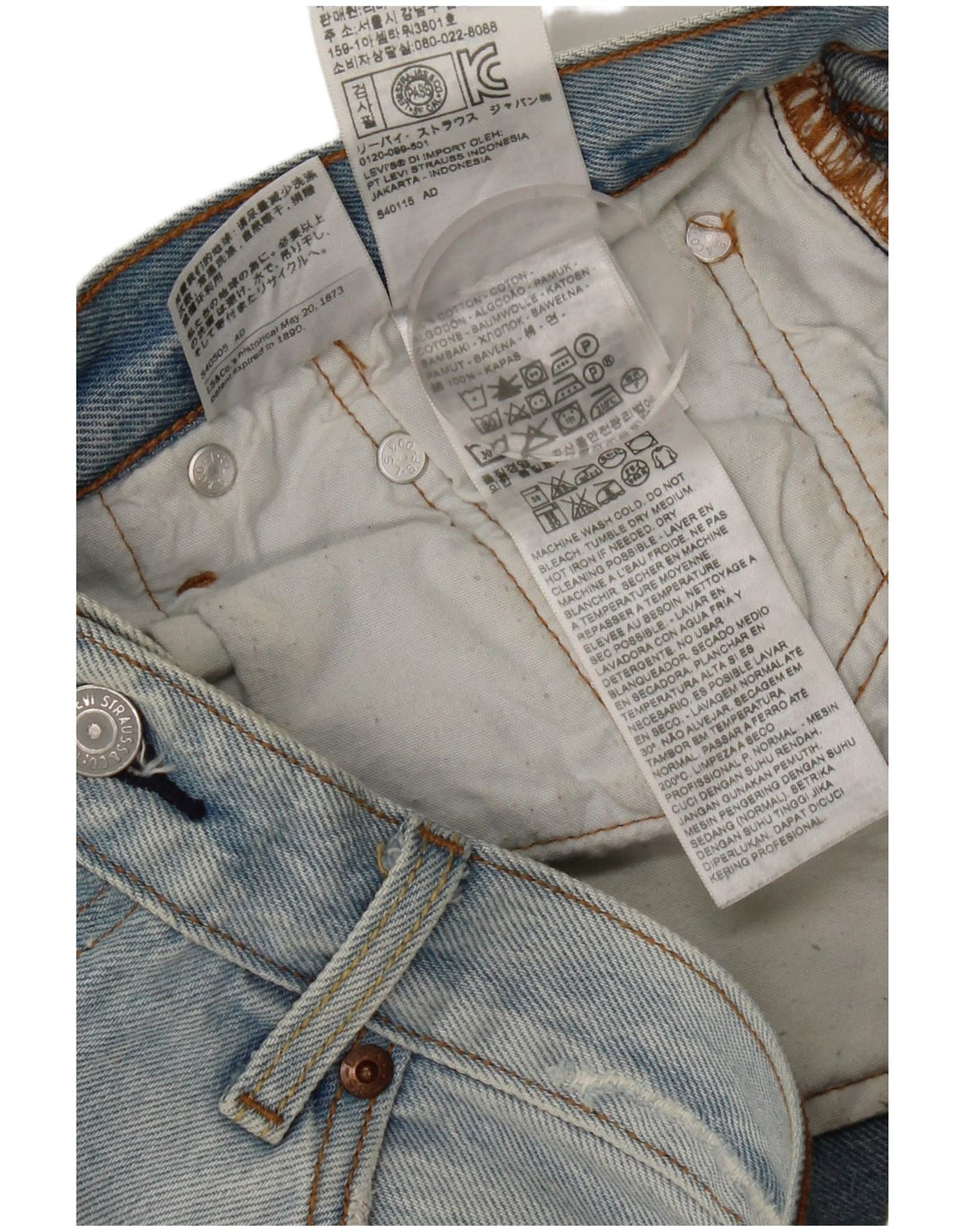 Levi's Uomo 501 Jeans dritti invecchiati W27 L27 Cotone blu