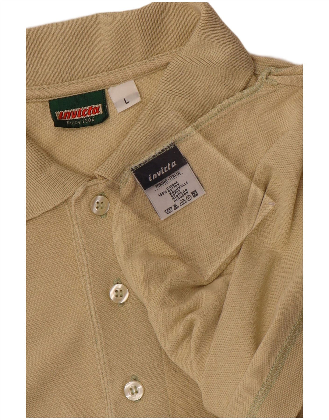 Polo da uomo INVICTA grande in cotone beige