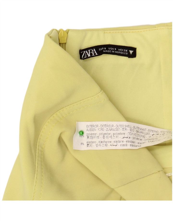 Abito senza spalline da donna Zara UK 8 piccolo poliestere giallo
