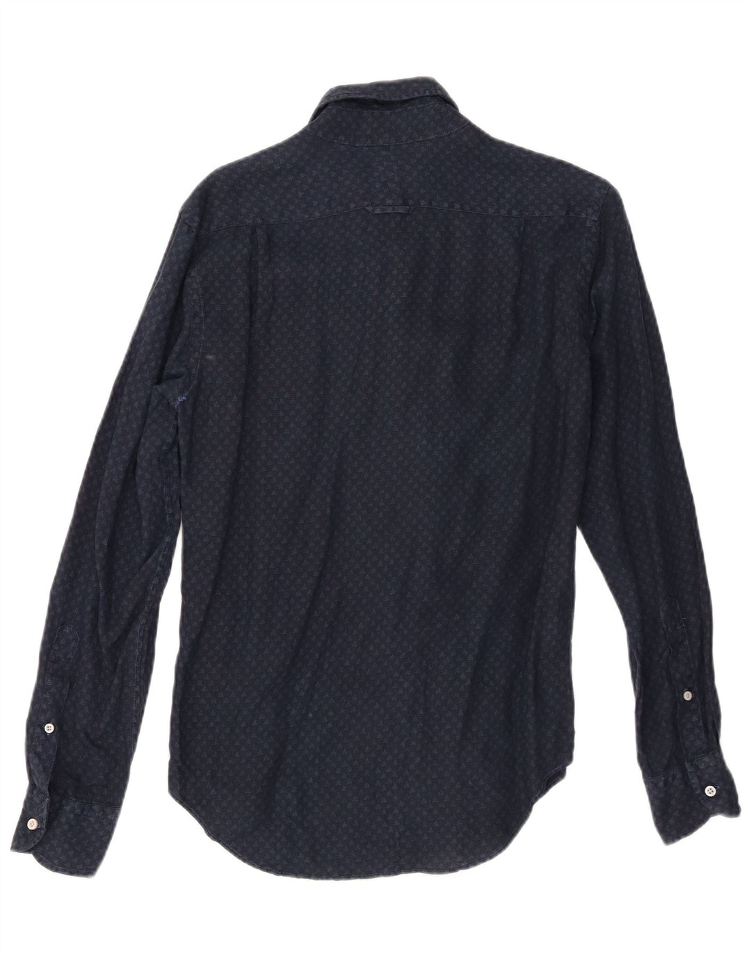 Camicia Milano da uomo Boggi piccola in lino maculato blu navy