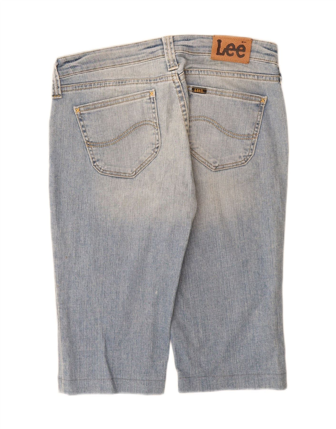 Pantaloncini di jeans Bermuda da donna Lee W31 cotone blu medio