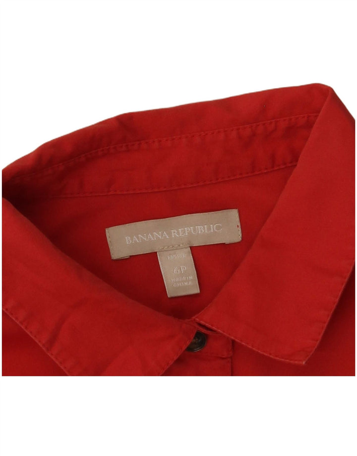 BANANA REPUBLIC Camicia pullover a maniche corte da donna Petite US 6 Medium Red
