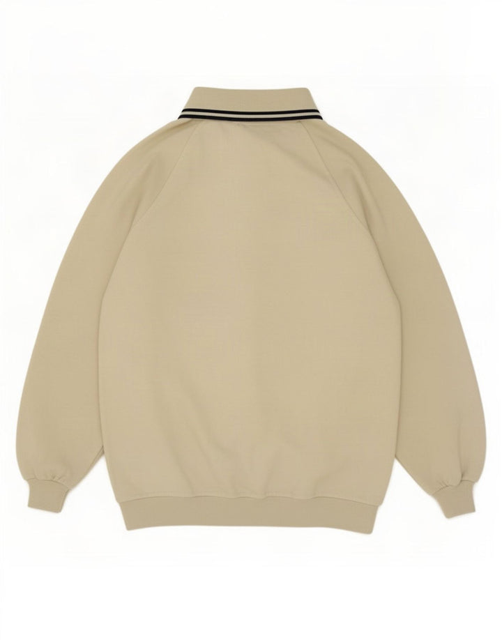 Felpa vintage da uomo con collo alto, maglione, cotone beige medio