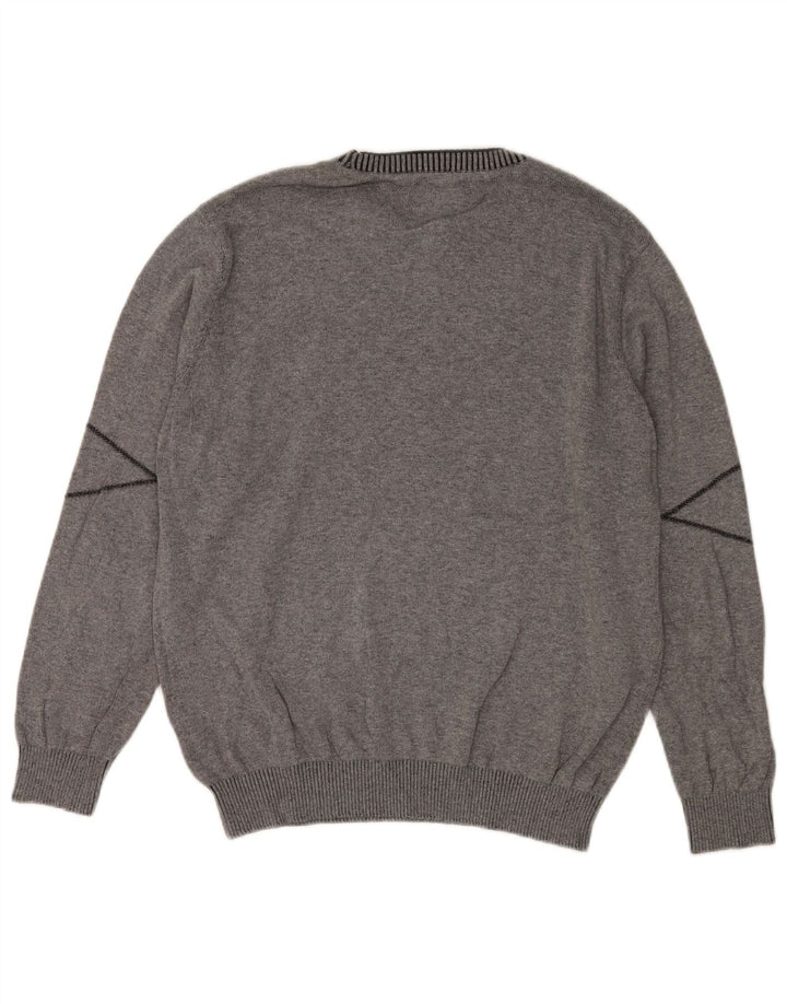 Maglione girocollo da uomo Wrangler in cotone geometrico grigio medio