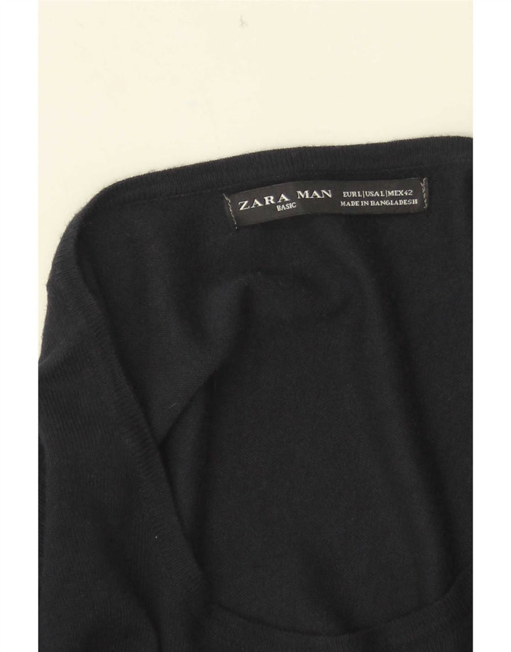 Maglione Zara da uomo con scollo a barca grande blu navy