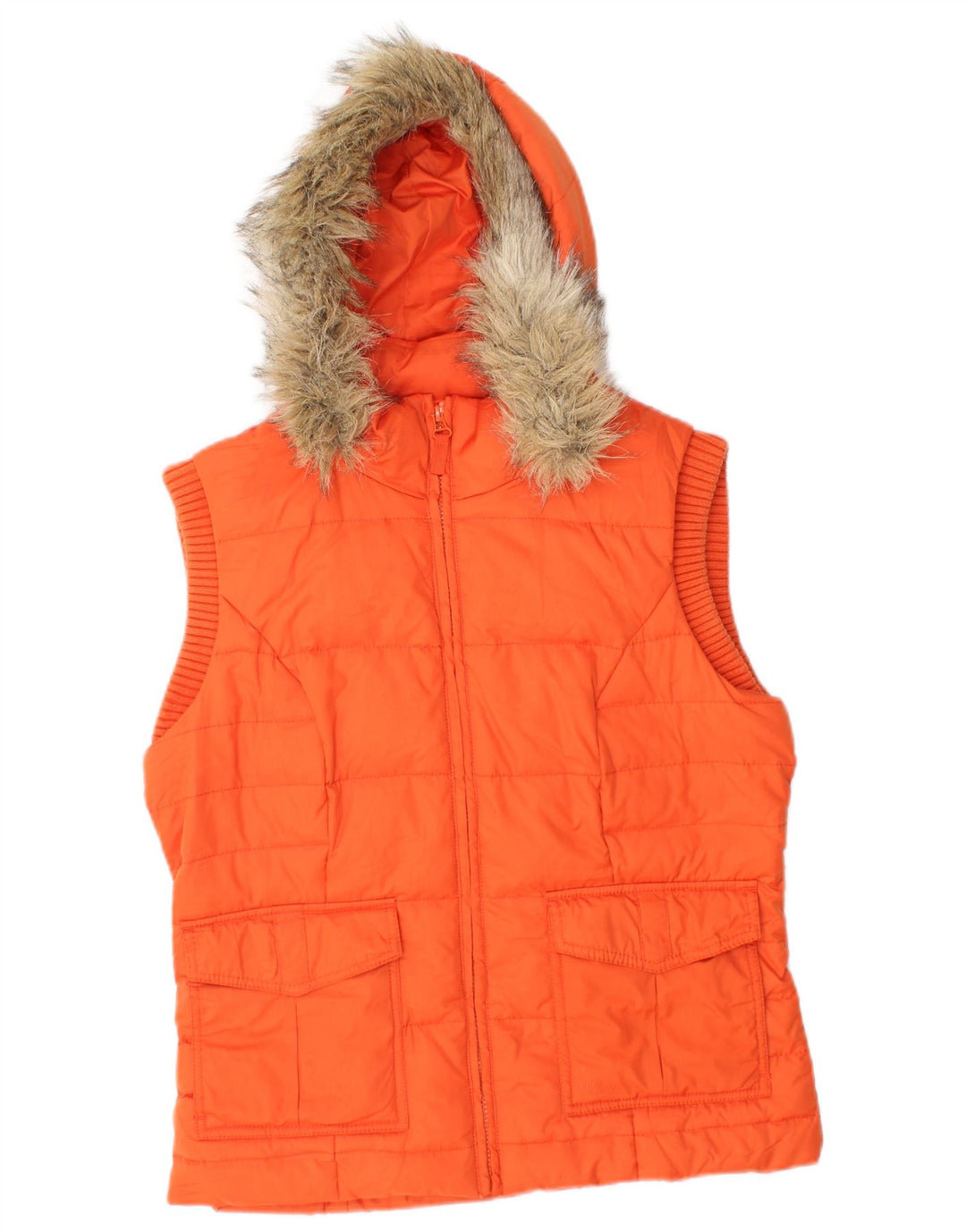 Gilet imbottito con cappuccio da donna S.OLIVER UK 14 Poliestere arancione medio
