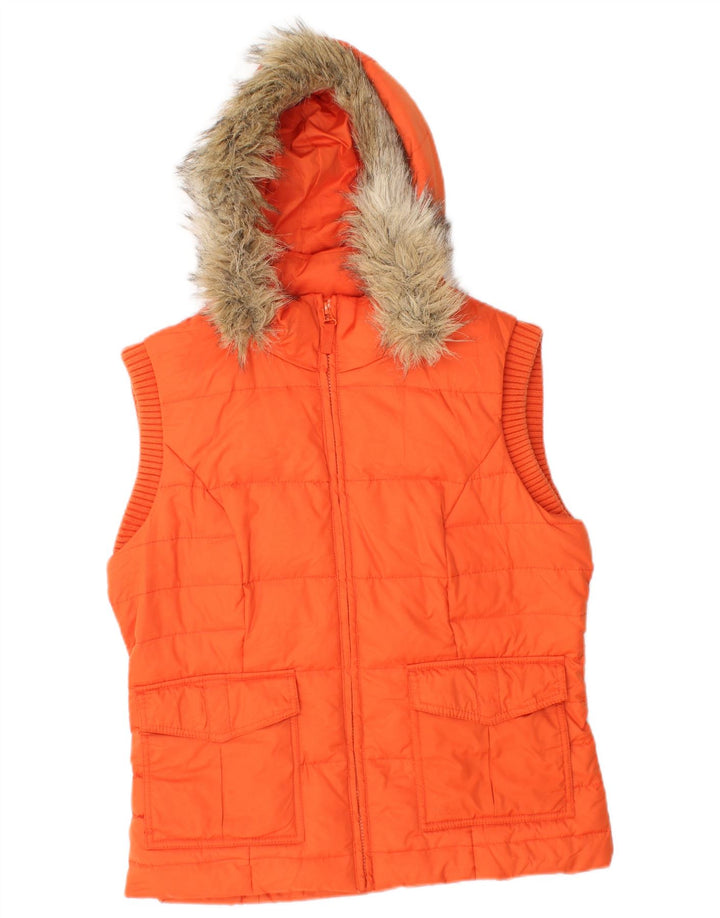 Gilet imbottito con cappuccio da donna S.OLIVER UK 14 Poliestere arancione medio