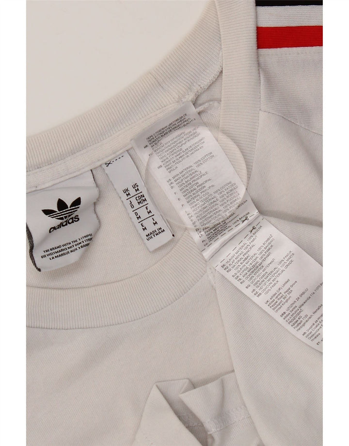 T-shirt grafica da uomo Adidas Top in cotone bianco medio