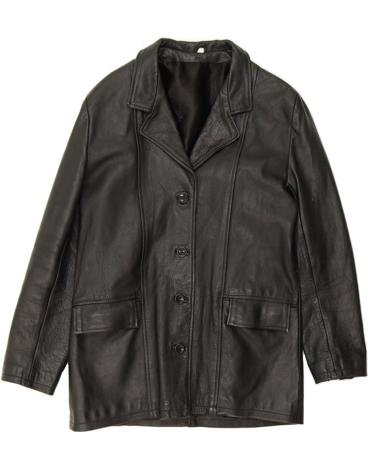 VINTAGE Womens Leather Jacket UK 18 XL Black Leather Vintage Vintage and Second-Hand Vintage from Messina Hembry 