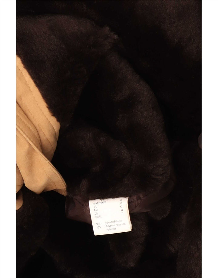 Trench Sherpa da donna vintage UK 12 Poliestere beige medio