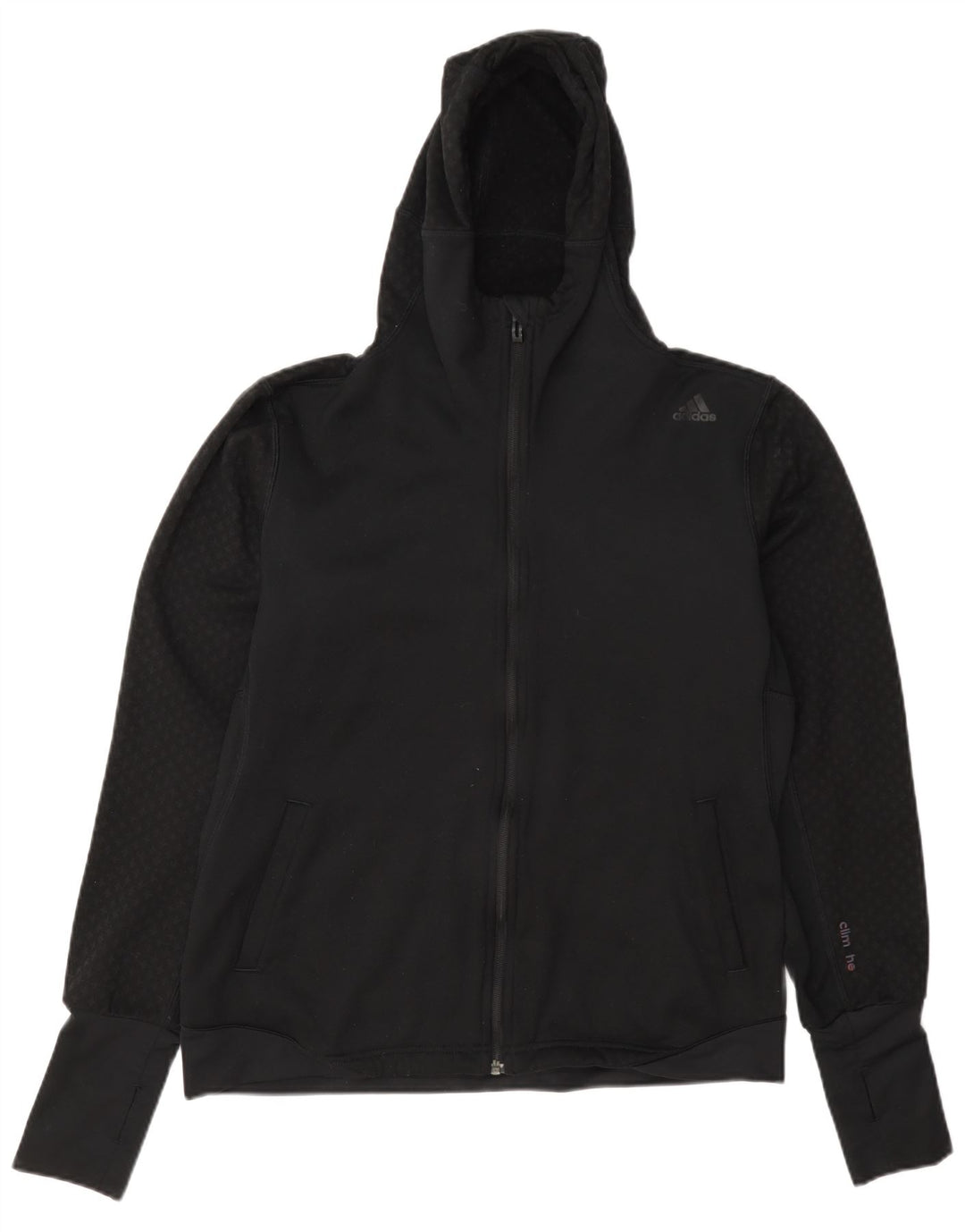 Maglione con cappuccio e zip Adidas Climashell da donna UK 12/14 Medio Nero