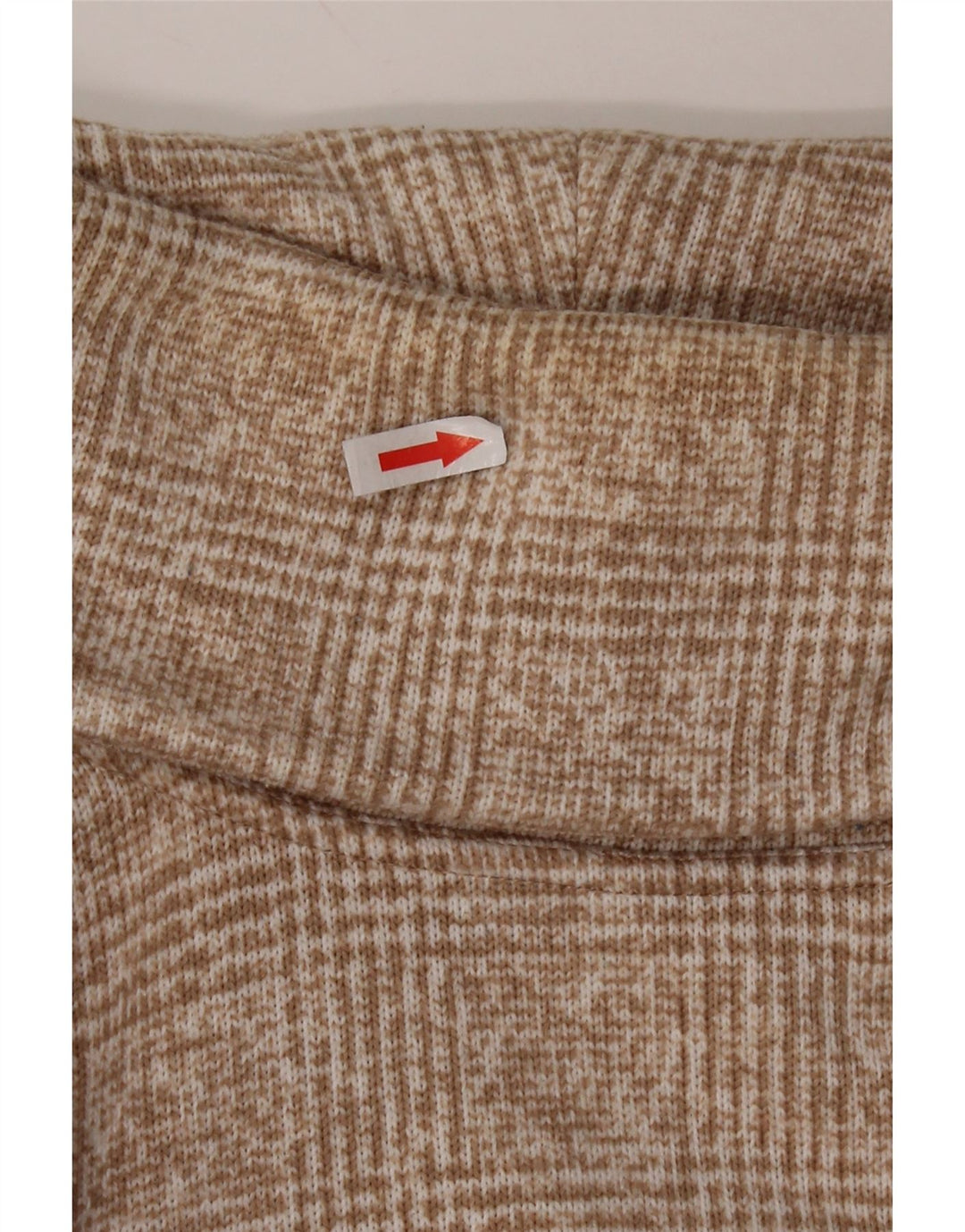 J. CREW Maglione maglione a collo alto da donna UK 14 Poliestere a quadri beige medio