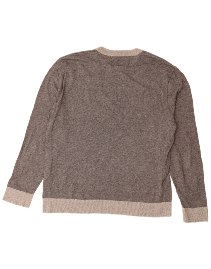 Maglione maglione girocollo da uomo Dockers grande grigio screziato