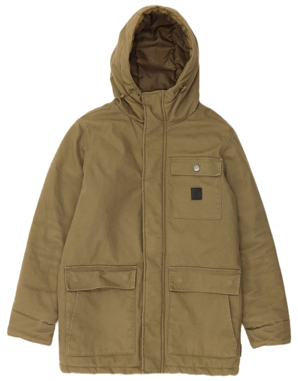 Giacca parka con cappuccio da uomo DC UK 36 piccola in cotone kaki