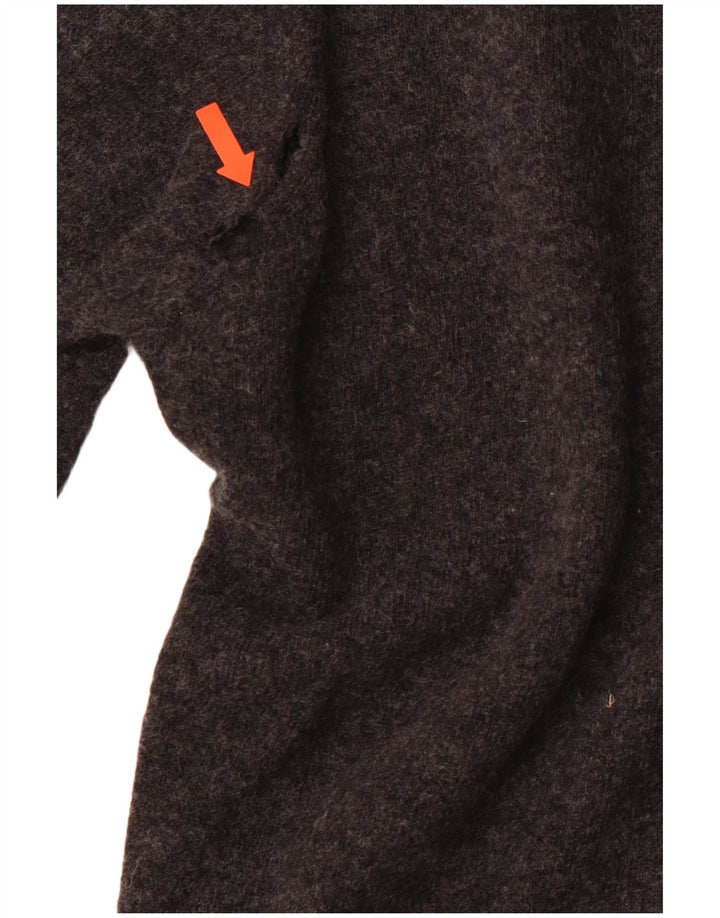 LACOSTE Maglione da uomo con scollo a V taglia 4 grigio medio in lana vergine