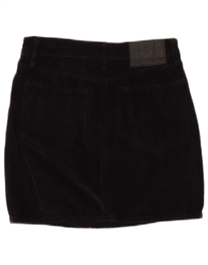 Mini gonna da donna in velluto a coste Superdry W26 piccola in cotone nero