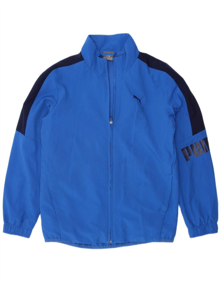 Giacca da ginnastica grafica PUMA da ragazzo 7-8 anni Blu Colourblock