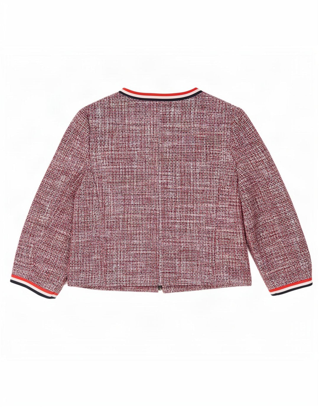 Giacca blazer corta da donna Marks & Spencer UK 12 cotone medio rosso screziato