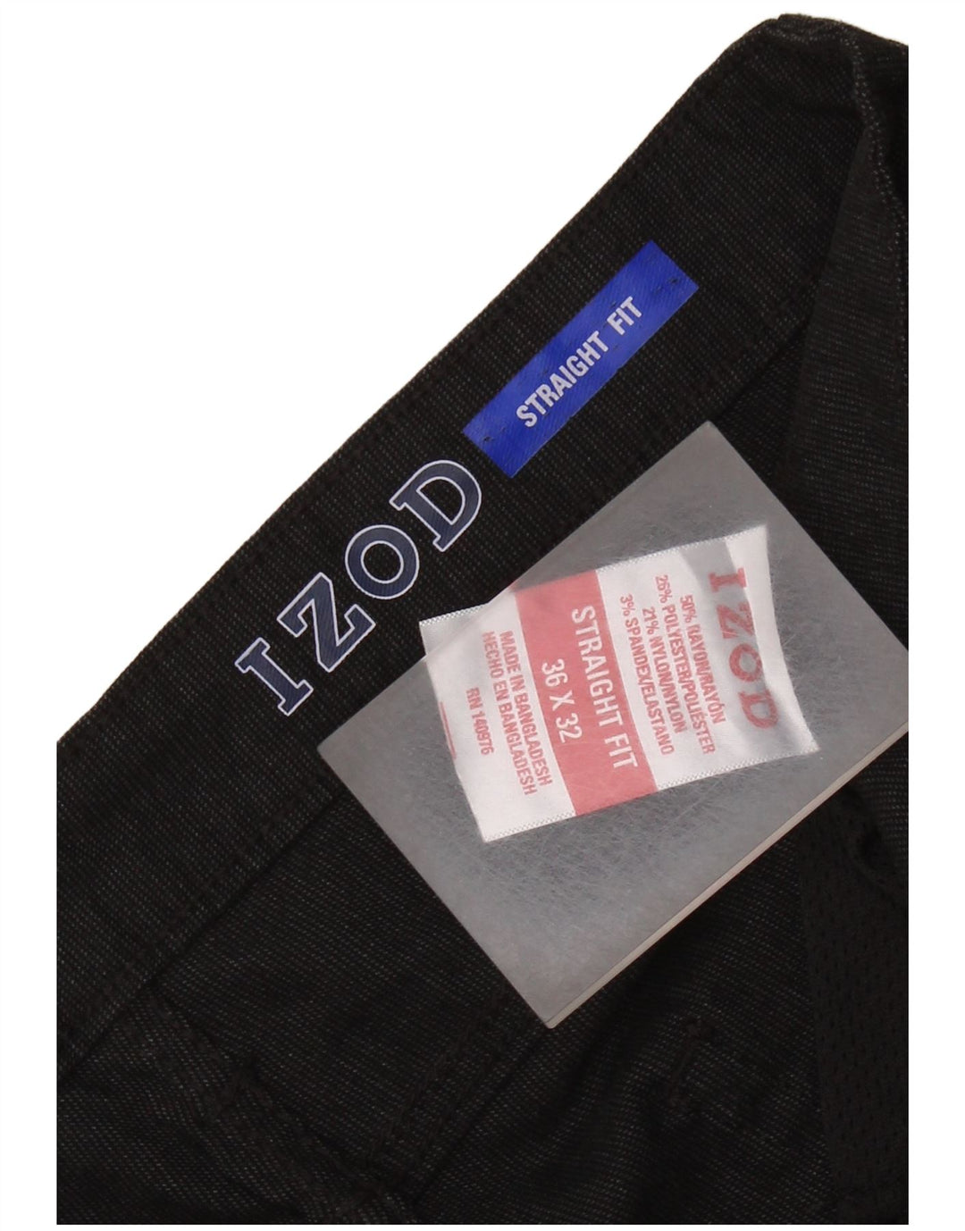 Pantaloni casual dritti da donna Izod W36 L32 Rayon nero