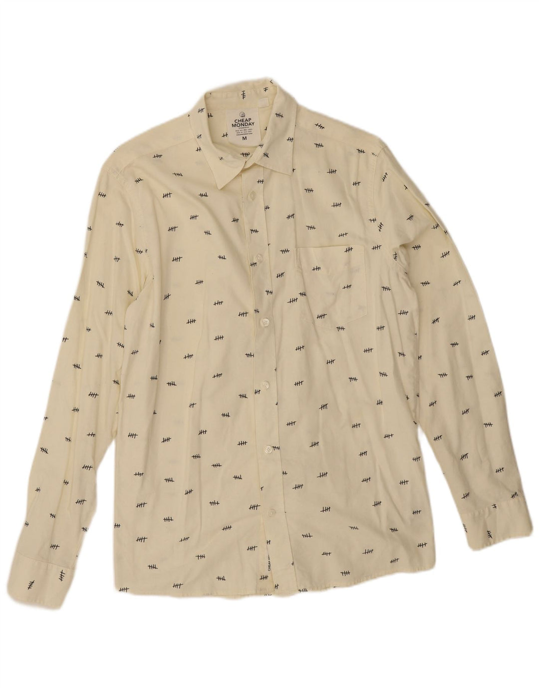 Camicia da uomo Cheap Monday in cotone bianco sporco medio
