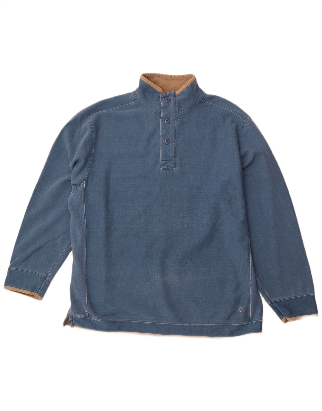 ANIMAL Felpa da uomo con collo abbottonato Maglione XL Cotone blu