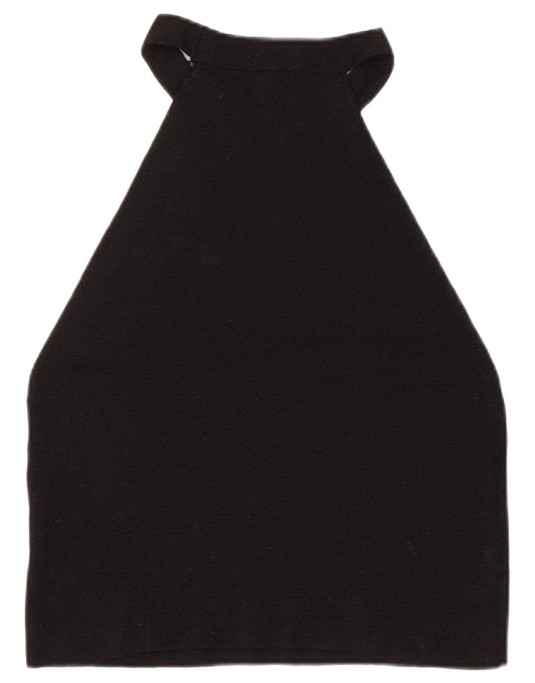 Topshop Donna Halter Crop Top UK 14 Large Nero Viscosa