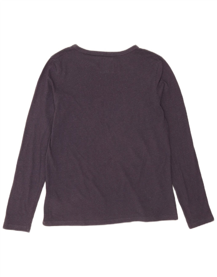 Top da donna a maniche lunghe Superdry UK 12 cotone medio blu navy