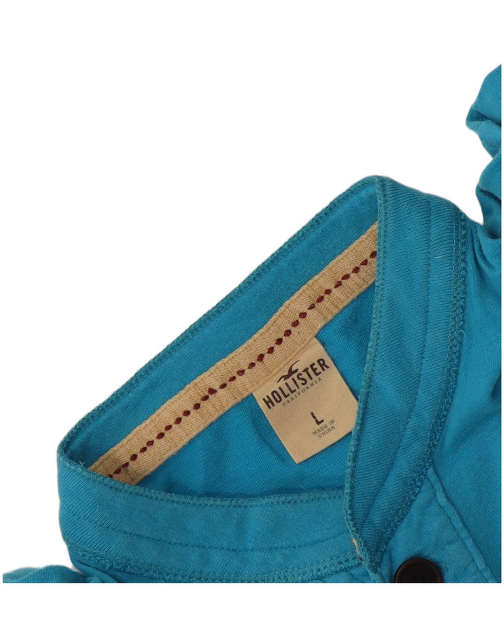 Polo Hollister da uomo grande in cotone blu