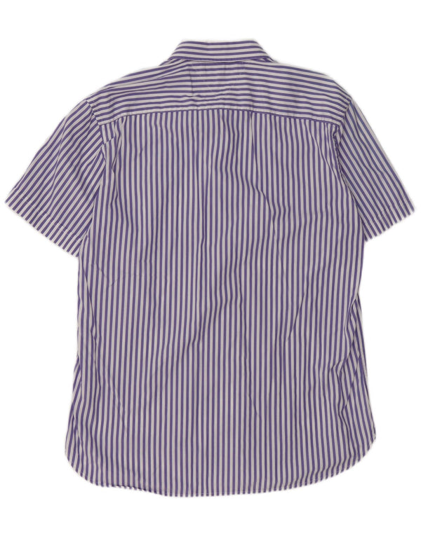 Tommy Hilfiger Uomo Camicia a maniche corte Grande cotone a righe viola