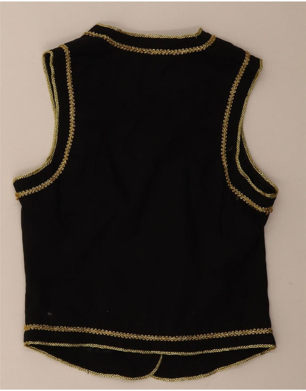 Gilet OPEN da donna vintage IT 38 XS cotone Paisley nero