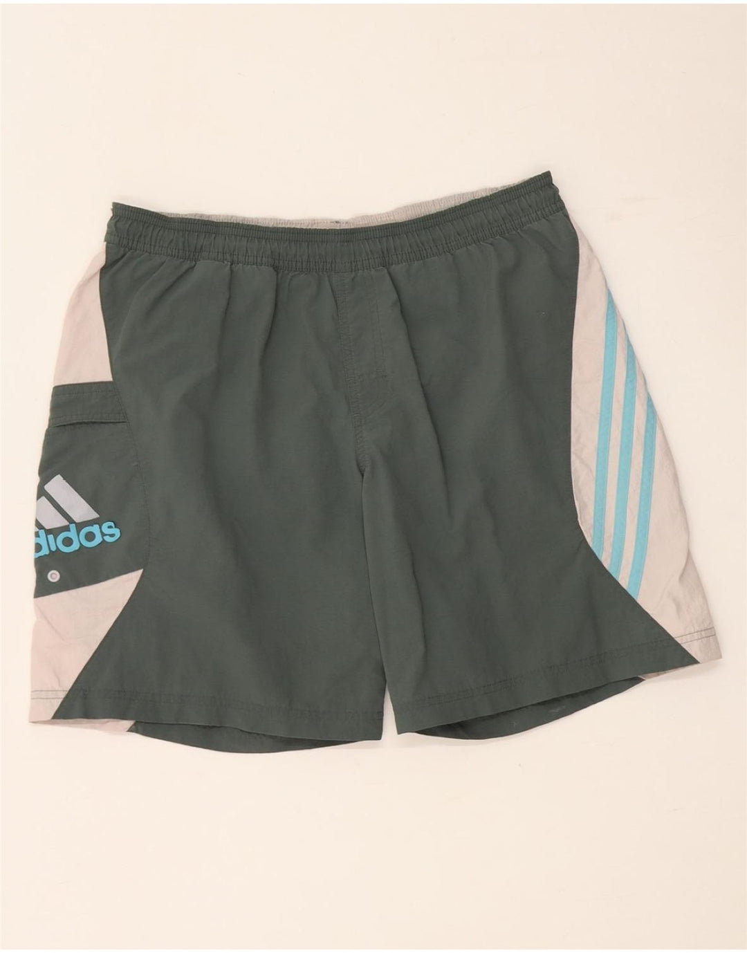 Pantaloncini da bagno da uomo Adidas Medium Khaki Colourblock in poliammide