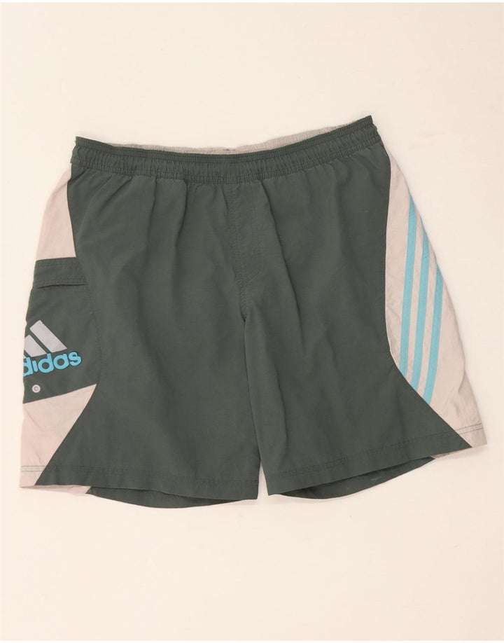 Pantaloncini da bagno da uomo Adidas Medium Khaki Colourblock in poliammide