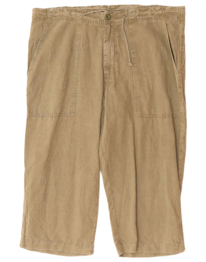 Pantaloni Capri dritti da uomo BENETTON W38 L19 cotone kaki